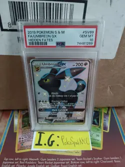 Pokemon 2019 Hidden Fates Umbreon Gx SV69 PSA 10 Gem Mint - Image 3