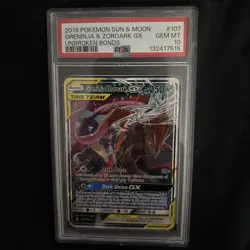 2019 Pokemon Sun & Moon Unbroken Bonds 107 Greninja & Zoroark GX Tag Team PSA 10 - Image 3