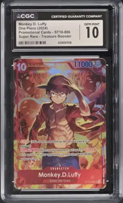One Piece Monkey D. Luffy ST10-006 Promo CGC 10 Gem Mint - Image 1