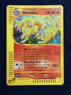 Pokemon Ninetales Aquapolis Holo Rare 2002 H19/H32 English Card ~ NEAR MINT ~ - Image 2