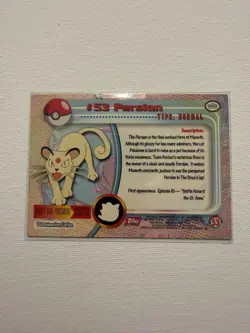 Persian #53- Pokemon Topps TV Animation Card (Red Label) - Image 2