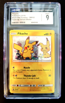 Pokemon Card - Pikachu Black Star Promo SM162 CGC 9 - Image 1
