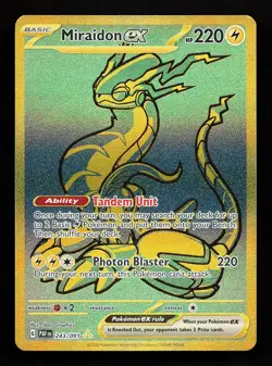 Miraidon ex 243/091 Hyper Rare Paldean Fates Pokemon Card - Image 1
