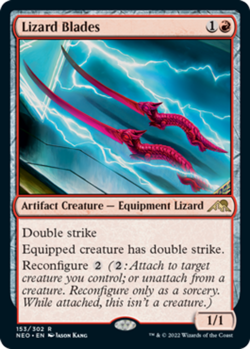 Lizard Blades x1 NM Magic the Gathering 1x Kamigawa: Neon Dynasty mtg card - Image 1