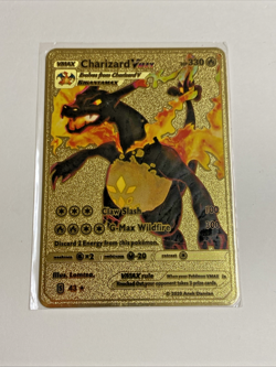 Charizard VMAX Pokemon TCG Metal Collectible Card Gold / Multicolor Fan Art NEW - Image 1