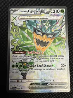 Pokemon TCG Teal Mask Ogerpon EX 166 Black Star Promo Holo Card NM Condition - Image 1