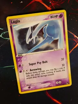 MP/HP Pokemon (Holo) LUGIA Card POP SERIES-5 Set #2/17 Cosmos Swirl Foil Promo#1 - Image 1