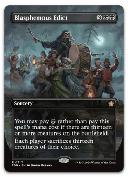 Blasphemous Edict (Borderless) #317 (NM) Foundations FDN Magic MTG - Image 1