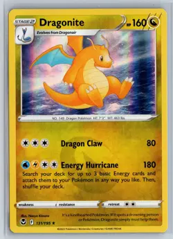 Dragonite Pokemon TCG Silver Tempest Holo Rare SIT 131/195 Pokemon NM Holo - Image 1