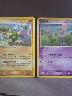 Pokemon Breloom Spoink Deoxys 3/107 76/107 Stamped Reverse Holo Rare - Image 1