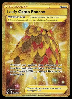 Leafy Camo Poncho 214/195 Secret Rare Silver Tempest Pokemon Card - Image 1