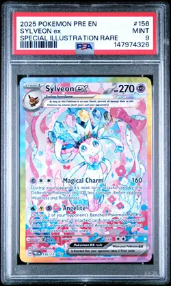 2025 POKEMON PRE EN-PRISMATIC EVOLUTIONS #156 SYLVEON EX PSA 9 - Image 1