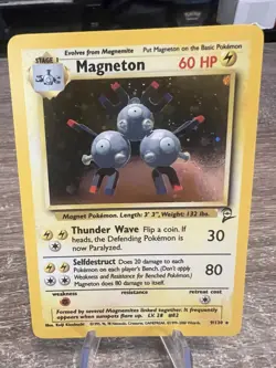 Magneton 9/102 Pokemon Base Set 2 English Holo Rare LP Excellent - Image 2