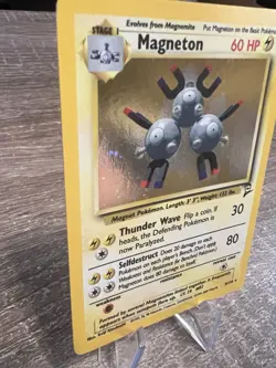Magneton 9/102 Pokemon Base Set 2 English Holo Rare LP Excellent - Image 3