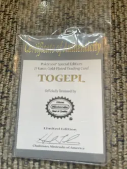 Pokemon Togepi Burger King 23K Gold Plated Trading Card and Pokeball 1999 - Image 4