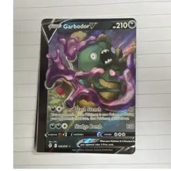 Pokemon Garbodor V 100/203 Evolving Skies Ultra Rare Holo severe miscut - Image 1