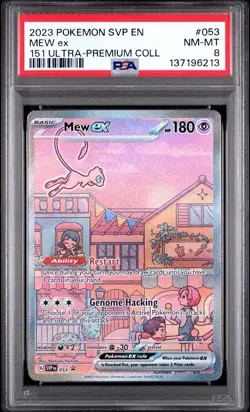 2023 POKEMON SVP EN-SV BLACK STAR PROMO #053 MEW EX PSA 8 151 UPC - Image 1