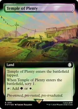 Temple of Plenty (Extended Art) (Surge Foil) - NM - Fallout PIP MTG - Image 1