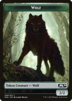 Wolf Token 10x - Green - Miller Art - M20 Core Set 2020 MTG Magic NM - Image 1