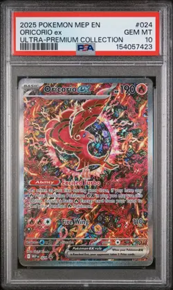 2025 POKEMON MEP EN-ME BLACK STAR PROMO 024 ORICORIO ex ULTRA-PREMIUM PSA 10 - Image 1