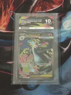 Pokemon TCG Mega Charizard X EX 109 Phantasmal Flames Ace 10 Perfect Subgrades - Image 1