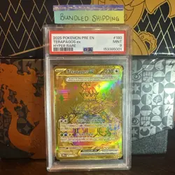 POKEMON 2025 Prismatic Evolutions Hyper Rare TERAPAGOS EX #180 PSA 9 Mint RARE - Image 1