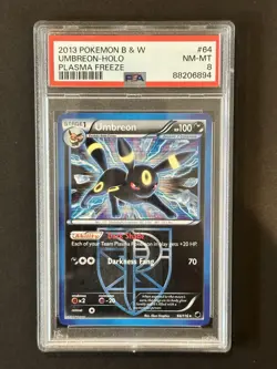 2013 Pokemon B&W Umbreon Holo Plasma Freeze PSA 8 #64 - Image 1