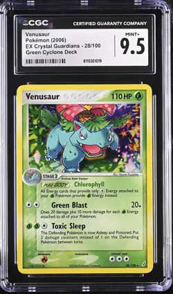 CGC 9.5 MINT+ Venusaur 2006 EX Crystal Guardians 28/100 Holo Pokemon Card - Image 1