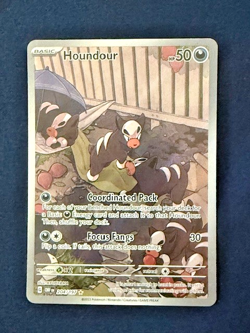 Houndour 204/197 Illustration Rare Obsidian Flames Full Art Pokemon Card NM - Image 1