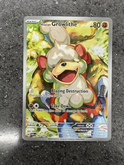 Hisuian Growlithe 181/167 Twilight Masquerade Illustration Rare Pokemon - Image 1