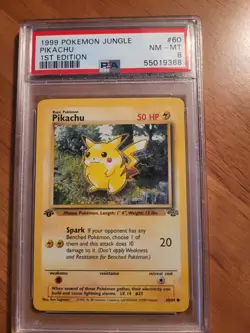 Pokemon PSA 8 1999 Jungle Pikachu 1st Edition 60/64 - Image 1
