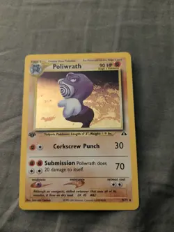 Poliwrath 1st Edition 9/75 Neo Discovery Holo Pokemon Mint - Image 1