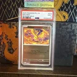 LOW POP🔥🔥Pokemon Phantasmal Flames Moltres Reverse Holo Foil PSA MINT - Image 1