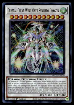 Yu-Gi-Oh TCG #SUDA-EN039 Crystal Clear Wing Over Synchro Dragon UR,1st Ed. - Image 1