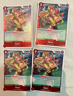 Nami ST21-009 One Piece TCG Gear 5 EX Deck Foil X4 Playset NM - Image 1