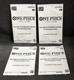 4 Pack Lot of One Piece Card Game Pillars of Strength OP-03 Pre-Release Pack - Image 1