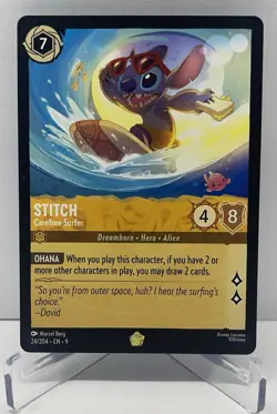 Disney Lorcana - FABLED Stitch Carefree Surfer Legendary 24/204 - Image 1