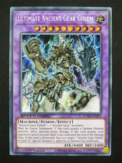 Ultimate Ancient Gear Golem SGX1 Secret Rare - 1st ed Yugioh Card #152 - Image 1