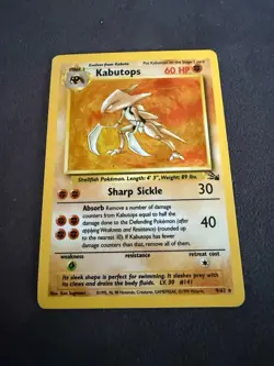 Base Set Kabutops Holo 9/62 Pokemon Card – Played Vintage - Image 1