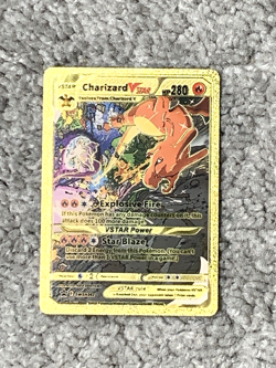 Charizard VStar HP280 Explosive Fire Rare Gold Accent Foil Fan Art Cards - Image 1