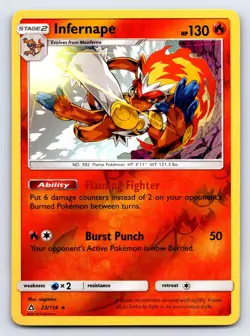 Infernape 23/156 Holo Rare Ultra Prism Pokemon Reverse Holo Lightly Played - Image 1