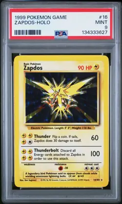 1999 Pokemon Game #16 Zapdos-Holo PSA 9 - Image 1