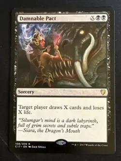 1x Damnable Pact (108) Commander 2017 LP MTG Magic the Gathering x1 MKE - Image 1