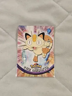 1999 Topps Pokemon Series 1 TV Animation MEOWTH #52 Green Logo (Non Holo) - Image 1