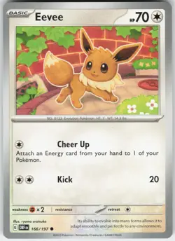 Eevee 166/197 Common Obsidian Flames Pokemon Near Mint - Image 1
