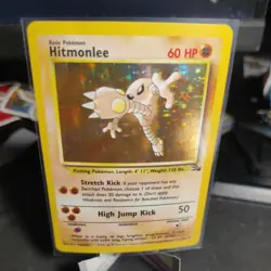 Hitmonlee 7/62 Fossil WoTC- Holo Rare - Unimited Edition - Pokemon 1999 NM/VLP - Image 1