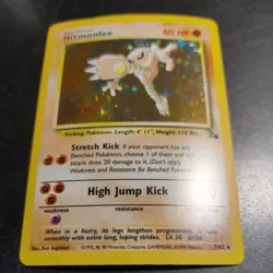 Hitmonlee 7/62 Fossil WoTC- Holo Rare - Unimited Edition - Pokemon 1999 NM/VLP - Image 3