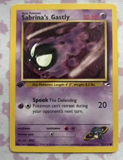 Pokemon 1st Edition Pokemon Sabrina's Gastly Vintage Gym Heroes 93/132 NM - Image 1