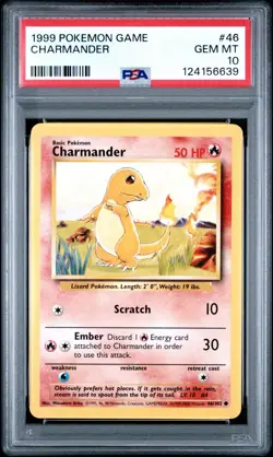Pokemon Charmander 46/102 Base Set Non Holo PSA 10 Gem Mint New Cert WOTC 🔥 - Image 2