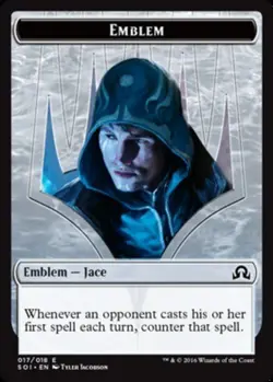 MTG Emblem - Jace, Unraveler of Secrets - 4x x4 - Shadows over Innistrad NM/LP - Image 1